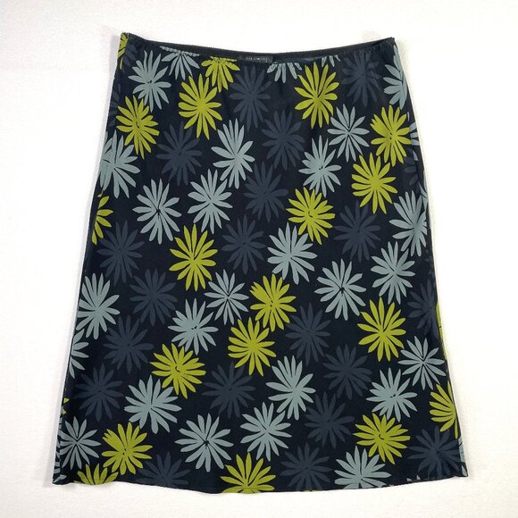 The Limited Silk Skirt Size L Vintage Y2k Black Navy Green Light Blue Floral - Picture 1 of 8